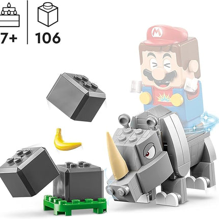 LEGO Super Mario Rambi The Rhino Expansion Set 71420, Game Inspired Building Toy Set to Combine with a Starter Course, This Collectible Super Mario Bros Toy Makes a Great Gift for Kids Ages 7 and Up