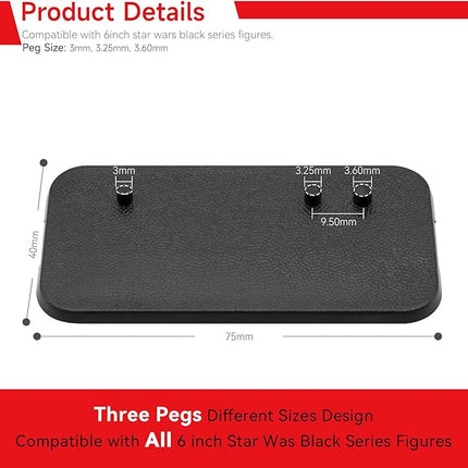 SIXPOINTS 36 Pieces Multi-PEG 6 inch Action Figure Display Stand Base,Model Support Stand Compatible with 1/12 Scale Star Wars Black Series Figure Toy