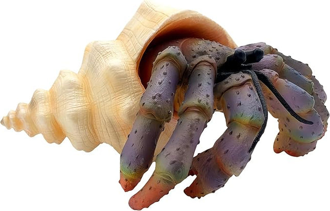 Gemini&Genius Sea Animal Hermit Crab Action Figure Toy for Kids, Soft Rubber Realistic Ocean Crab Educational and Role Play Toys for Kids and Collectors, Great Swimming and Bath Toys (Hermit Crab)