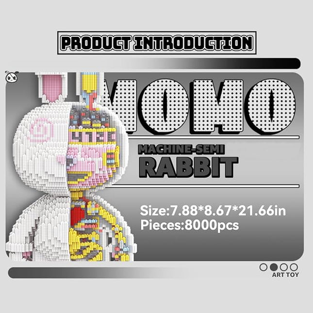 DAHONPA Animal Mechanical Rabbit Micro Building Blocks Set with Drawer（8000PCS）, Personalized Decoration, Gift for Adults and Kids