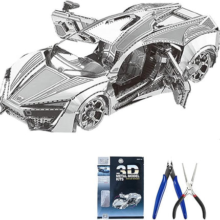 DIY 3D Car Metal Model 3D Puzzle 3D Laser Cut Jigsaw Toys 3D Metal Model Kit for Adults&Kids Mechanical Model Educational Toy Indoor Decoration Desk Toy Birthday Gift Collection Brain Teaser Puzzles