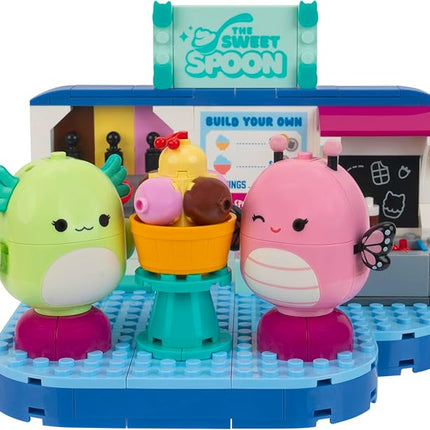 BLDR Squishmallows Frozen Yogurt Fun Building Set - Andreina The Butterfly + Mipsy The Axolotl Buildable Figures - Squishmallows Fans 8+, 0096