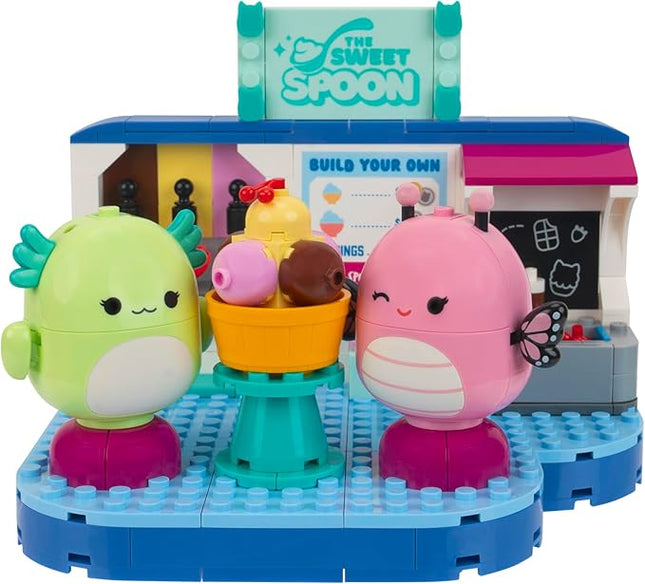 BLDR Squishmallows Frozen Yogurt Fun Building Set - Andreina The Butterfly + Mipsy The Axolotl Buildable Figures - Squishmallows Fans 8+, 0096
