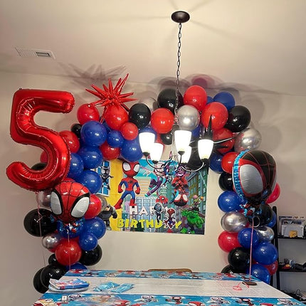 Smlpuame 40 inch Number Balloon 0-9 Red Large Number 5 Balloons,Digital Balloons for Birthday Party Celebration Decorations Supplies, Helium Foil Number Balloons for Wedding Anniversary