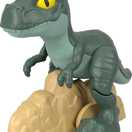 Fisher-Price Imaginext Jurassic World Dinosaur, Tyrannosaurus Rex Push-Toy with Rolling Wheels & Wiggling Motion, 5.5-inch Tall T. rex