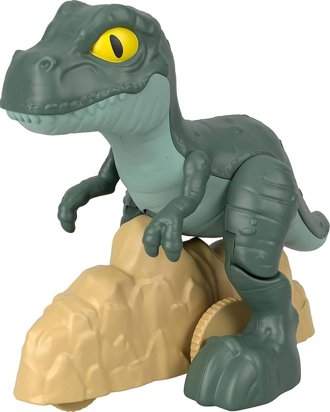 Fisher-Price Imaginext Jurassic World Dinosaur, Tyrannosaurus Rex Push-Toy with Rolling Wheels & Wiggling Motion, 5.5-inch Tall T. rex