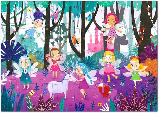 Puzzles for Kids Ages 3-5 Premium 24 Piece Fairy Forest Floor Puzzles for Kids Ages 3-8, Preschool Jigsaw Puzzles Educational Toys for Boys & Girls 3 4 5 6 7 8 Years Old