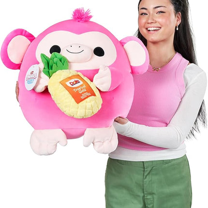 Snackles Series 2 16-inch by ZURU Cuddly Squishy Comfort 16-inch Plush with Licensed Snack Brand Accessory (Monkey&Dole Pinapple)