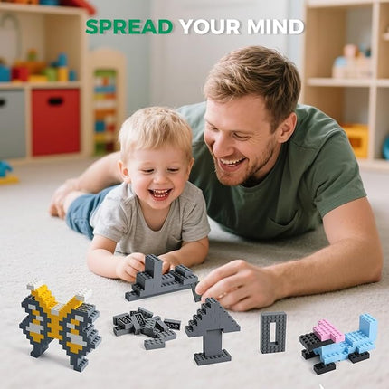 500 Piece Classic Building Bricks and 1 Gray Baseplate, 2x4 Bricks Bulk Creative Building Toys, Blocks Bulk for Kids Ages 6+, Dark Gray(Samll Bricks, 1.25x0.62x0.47 in)