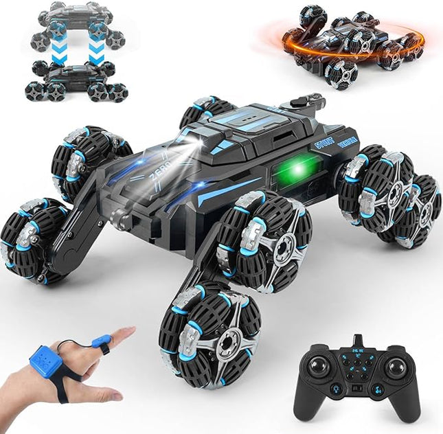 GIAT 8 Wheels Gesture Sensing RC Stunt Car Toy - Birthday Gifts Ideas for Boys Ages 5-7, 6-12, 8, 9, 10, 11 Years Old, Remote Control Off-Road Vehicle with 360-Degree Flips, Lights & Music