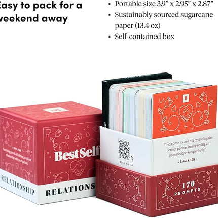 BestSelf Relationship Deck - 150 Discussion Prompts to Create Real Conversations - Perfect Couples Games, Card Games for Adults, and Amazing Gifts for Wife