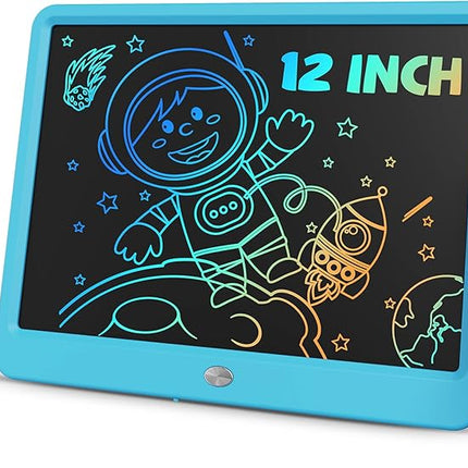 TEKFUN Large Screen 12inch LCD Writing Tablet with Anti-Lost Stylus, Erasable Doodle Board No Mess Drawing Pad, Car Trip Travel Toys for Kids, Birthday Gift for 3 4 5 6 7 Girls Boys
