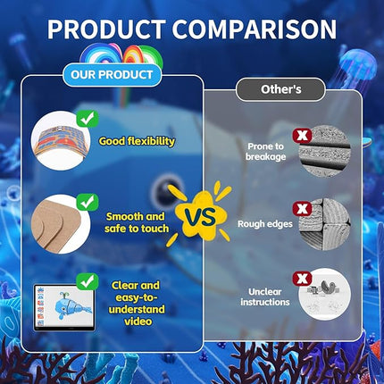 3D Paper Puzzle Model Kit for Adults & Kids Ages 8+,STEM Educational DIY Assembly Toy,Eco-Friendly Craft Gift for Home Decoration, Birthday Children's Day Gifts(Whale)