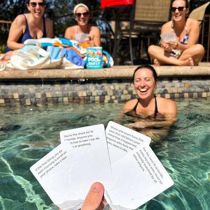 Pool Party Adult Party Game | First Waterproof Pool Card Game for Adults | 100 Hilarious Pool Games for Adults | Perfect for Pool Day, 21st Birthday, Bachelorette, Game Night, or Vacation