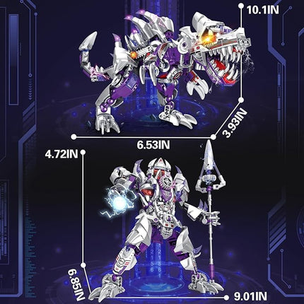 Dinosaur Building Blocks 2 in 1 Transforming Mech, Compatible with Lego Dinosaur, 406 PCS Dinosaur Mech STEM Toys for Boys Ages 6-12, Dinosaur Toy Gift for Christmas & Birthday