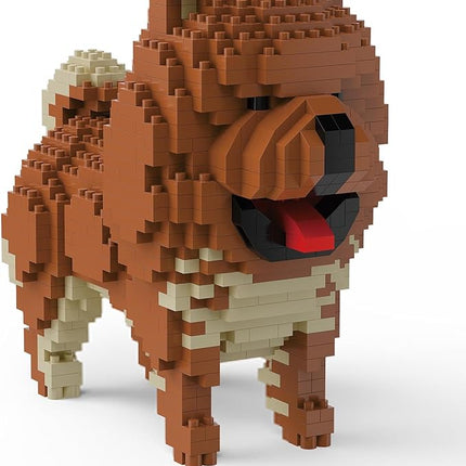 Pet Cute Bulldog Building Set Micro Blocks Animals - 500+ Granules Cute Animal Series Micro Mini Building Set Animals Mini Blocks (Chow)