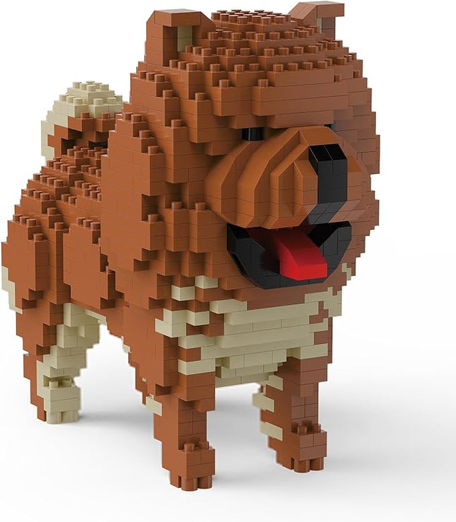 Pet Cute Bulldog Building Set Micro Blocks Animals - 500+ Granules Cute Animal Series Micro Mini Building Set Animals Mini Blocks (Chow)