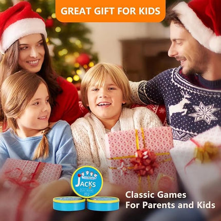 Sisland 2 Packs Metal Jacks Game with Ball, Classic Jax Game Toy for Kids Adults, Old School Jackstones Games Set (24 Jacks + 4 Balls)