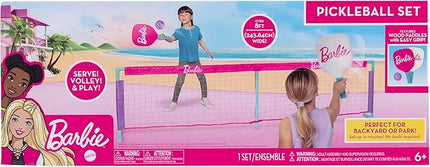 Barbie Kids Pickleball Set – Includes 2 Paddles, 1 Ball & Net – Portable Outdoor/Indoor Pickleball Game for Girls – Backyard, Driveway, Beach, Park, or Home Play