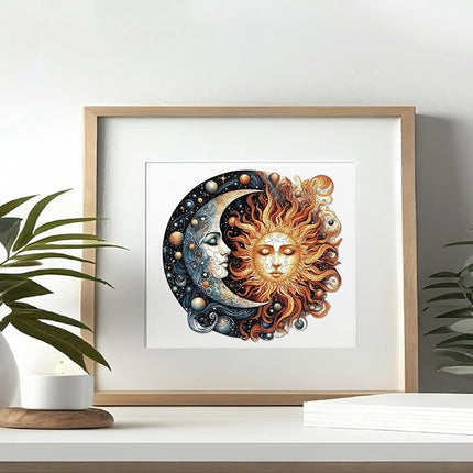 Wooden Puzzles for Adults, Sun and Moon Wood Puzzles 200 Pieces, Irregular Animal Shaped Unique Wooden Jigsaw Puzzles, Creative Ghristmas Gift for Teenagers and Adults