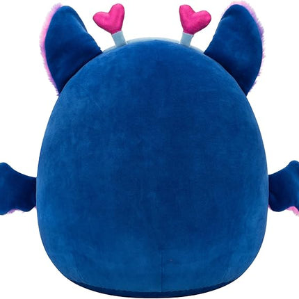 Squishmallows Original 14in Milan The Navy Blue Fruit Bat with Heart Headband – Official Jazwares Plush (Large)