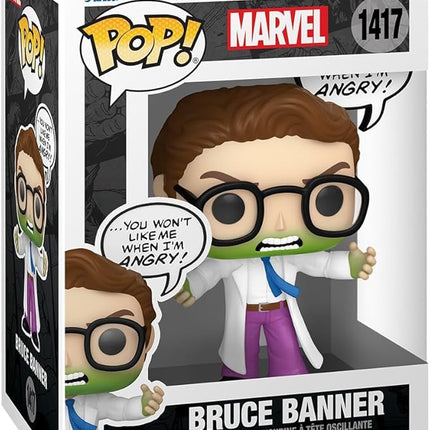 Funko Pop Marvel: Bruce Banner - Hulk - (Don't Make Me Angry) - Marvel Comics - Collectable Vinyl Figure - Gift Idea - Official Merchandise - Toys for Kids & Adults - Superheroes Fans