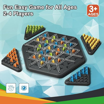 Chain Triangle Chess Game, Geometric Chess Game, Board Games for Family Night, Family Games for Kids and Adults, 2 to 4 Players