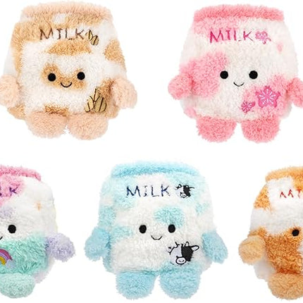 BumBumz 4.5-inch MooBumz Plush 5-Pack - Palmer Peach Milk, Charlotte Cereal Milk, Oakley Oat Milk, Maximus Milk Milk, and Sylvia Sakura Milk - from The Makers of Original Squishmallows