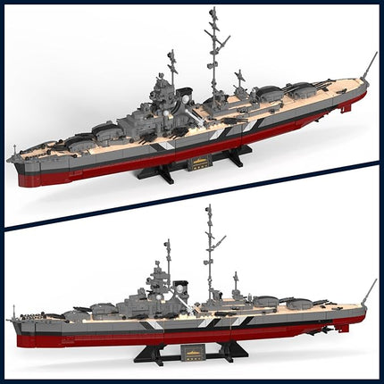 NUTCRACKER World War II Battleship Building Set, German Bismarck Warship Building Blocks Kit for Adults（2535 Pcs） Military Theme Bricks Model Kit for Gifts
