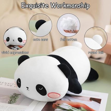 SQEQE Weighted Panda Plush, Weighted Panda Stuffed Animal, Cute Plushies Soft Bear Pillow Toy Gift for Kids Adults 13.8 Inch, 1.6 Lbs