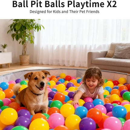 Ball Pit Balls Pack of 100 200 500 - Star and Round Set BPA Free Phthalate Free Non-Toxic Crush Proof Play Balls Soft Plastic Balls for Toddlers Baby Kids Birthday Pool Tent Party