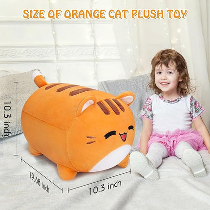 Auspicious beginning Orange Cat Plush-20'' Cute Soft Stuffed Animal, Cat Anime Plush Toy, Plushie Doll Soft, Cute, Kawaii Stuffed Animal Pillow Doll for Kids' Birthdays & Home Decoration