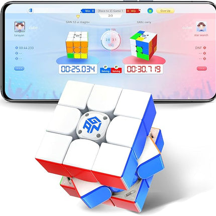 GAN 12 ui Maglev, Smart Speed Cube 3x3 with GAN PowerPod, Intelligent Magnetic Speedcube via Bluetooth Connected for Online Games/AI Training Puzzle Toys for Kids and Adults