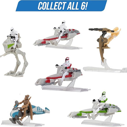 Star Wars Micro Galaxy Squadron Series 6 (3 Pack) Mystery Blind Box - Get Three 2.5" Vehicle or 1" Mini Figure - Officially Licensed - Authentic Collectible Toy Gift for Boys, Girls, Kids, Teens - 8+
