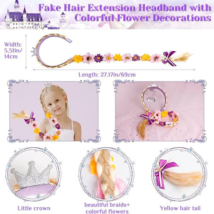 Meland Princess Dress Up - Dress Up Clothes for Girls with Toys,Christmas Birthday Gift for Toddler Girls 3,4,5,6,7,8 Years