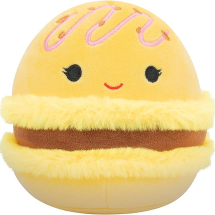 Squishmallows Original 5-Inch Food 4-Pack – Kachina Kiwi, Rayen Pancakes, Visconti Lemon Macaron, Wanda Watermelon – Official Jazwares Plush (Little)