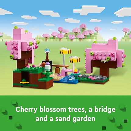 LEGO Minecraft The Cherry Blossom Garden, Video Game Toy for Kids, Building Set with 2 Minecraft Minifigures, Bees and a Sniffer Figure, Hands-on Minecraft Toy for Boys and Girls Ages 8 and Up, 21260