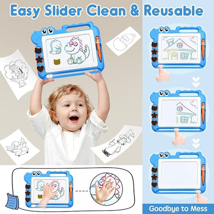 AiTuiTui Magnetic Drawing Board Toddler Toys with Legs for Girls Boys, Color Sketch Writing Scribble Doodle Pad Travel Games, Educational Learning Kids Toys for Toddlers Birthday (Blue)