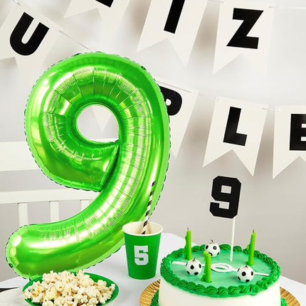 Smlpuame 40 inch Number Balloon 0-9 Green Large Number 60 Balloons,Digital Balloons for Birthday Party Celebration Decorations Supplies, Helium Foil Number Balloons for Wedding Anniversary