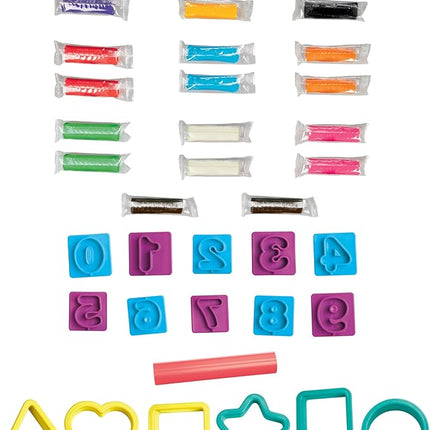 Play-Doh Numbers and Shapes Playset with 17 Tools & 20 Compound Sticks, Back to School Classroom Supplies, Kids Arts & Crafts, Preschool Toys, Ages 3+