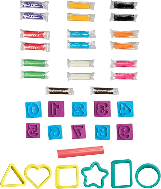 Play-Doh Numbers and Shapes Playset with 17 Tools & 20 Compound Sticks, Back to School Classroom Supplies, Kids Arts & Crafts, Preschool Toys, Ages 3+