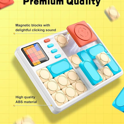 Super Slide Puzzle Games, Handheld Electronic Brain Teaser with 500+ Challenges 7 Levels for Boys, Girls, Adults - Portable Learning Toys Birthday Gifts for Travel, Road Trip, Easter Basket