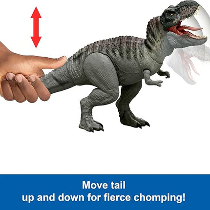 Mattel Jurassic World Super Action! JCH02 T-Rex Children's Figure, Dinosaur Toy, Moving, Large, Total Length: Approx. 21.3 inches (54 cm), Ages 4 and up, Gray