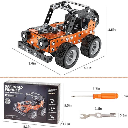 Buildable 3D Metal Engineering Kit STEM Set for Ages 8-16 Develops Logic Skills DIY Project Ideal Gift for Kids Age 8-16 Orange