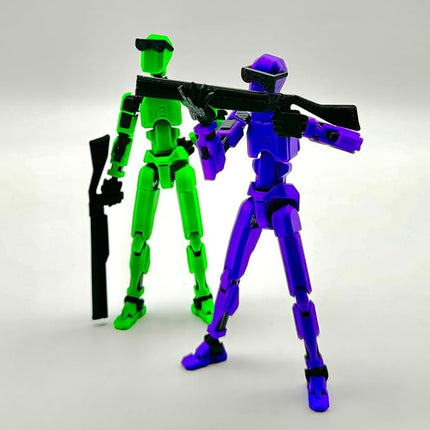 3D Printed 5.54-inch Multi-Jointed Action Figures Dummy13, Full Body Mechanical Movable Toy, Multiple Accessories, Hand Painted Figure, Desk Decoration, Creative Gifts (Sport-set4)