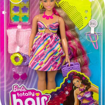 Barbie Totally Hair Doll, Flower-Themed with 8.5-inch Fantasy Hair & 15 Styling Accessories (8 with Color-Change Feature)