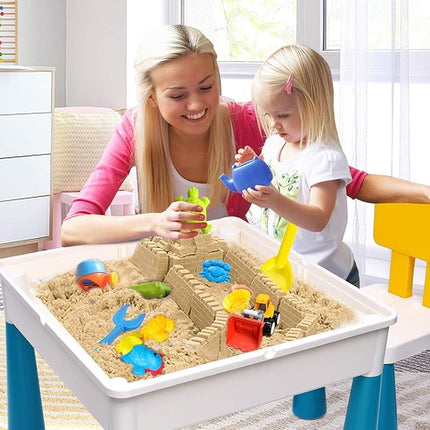 OCATO Kids Activity Table Toddlers Kids Table and Chair Set with 152Pcs Large Marble Run Building Blocks All in One Kid Play Water Tables Sand Tables, STEM Toys for Boys Girls 3 4 5 6 Year Old