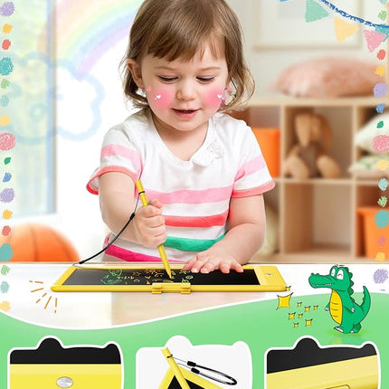 KOKODI LCD Writing Tablet, 10 Inch Colorful Doodle Board Drawing Tablet, Erasable Reusable Electronic Drawing Pads, Educational and Learning Toy for 3-6 Years Old Boy and Girls