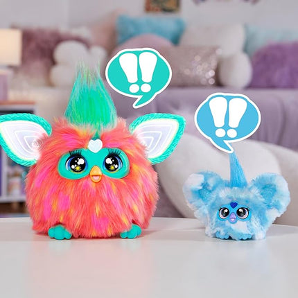 Furby Furblets SNO-Way Holiday Edition Mini Friend, 45+ Sounds, Holiday Music, Speaks Only Furbish, Electronic Plush Toys for Girls & Boys, Interactive Pets, Blue & White, 6+