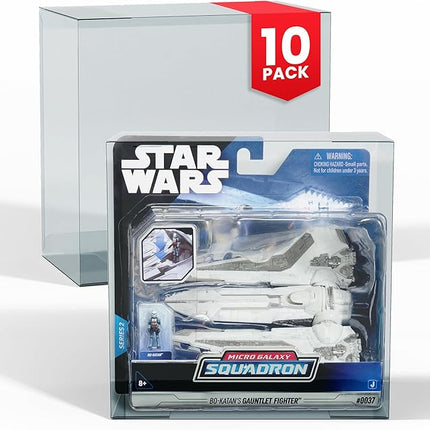 EVORETRO PET Protectors for Star Wars Micro Galaxy Squadron Starfighter (0.40mm, 10-Pack) – Clear Display Cases for Action Figures & Collectibles – Fits Star Wars, AEW, Marvel Legends, and More